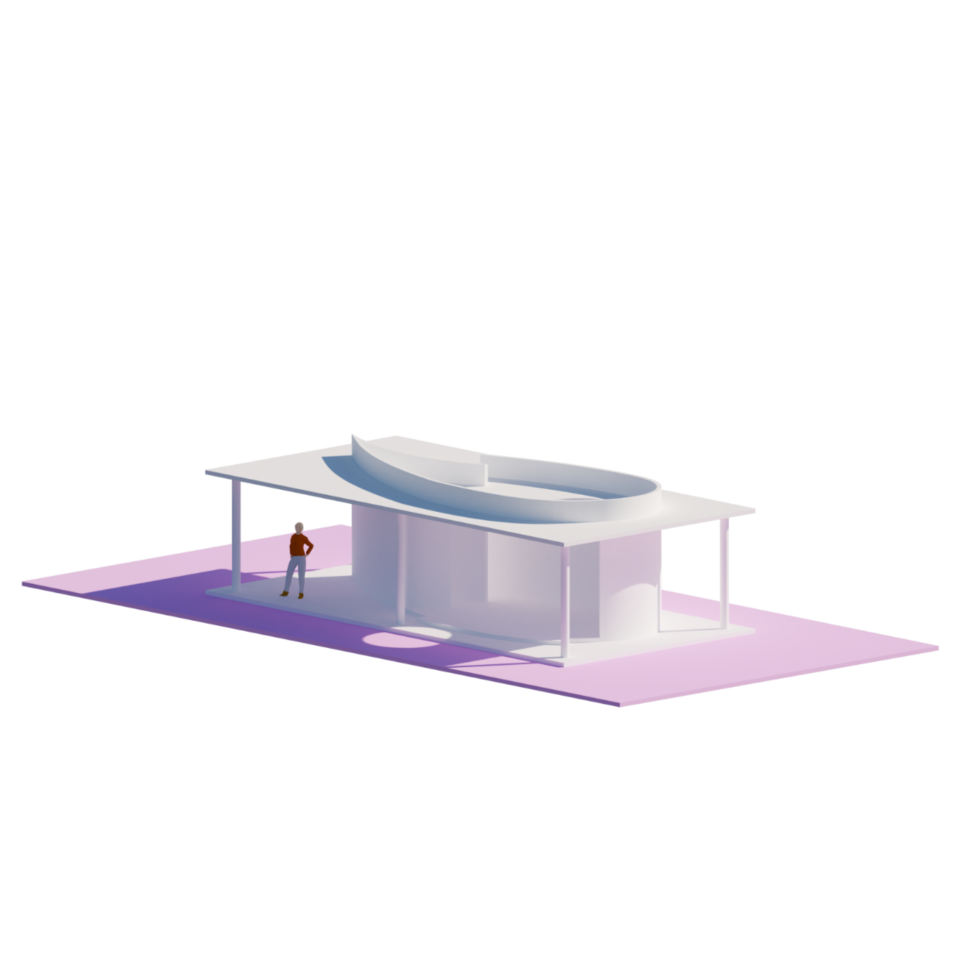 plan libre - pavilon letu, zadání v rámci cvičení základů architektonického navrhování, 1. ročník, zimní semestr, rok 2024