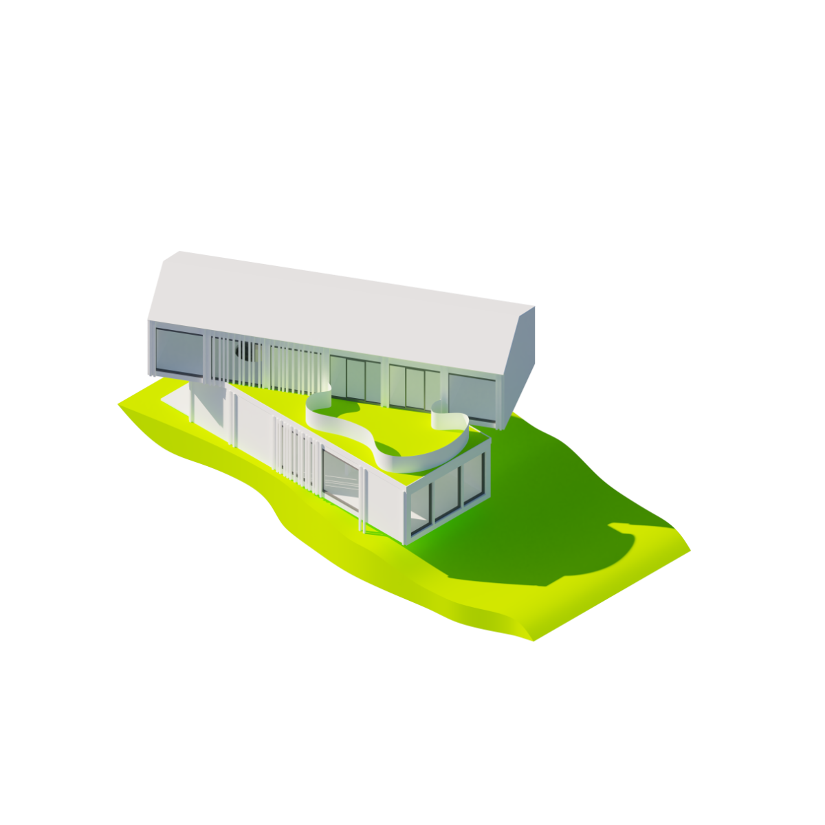 vila Husovice - modulární rodinný dům, projekt AT1 obytné stavby, 1. ročník, letní semestr, rok 2025